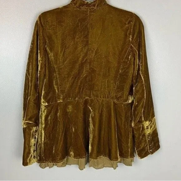 Free People Faye Velvet Jacket  Tobacco - Picture 2 of 8